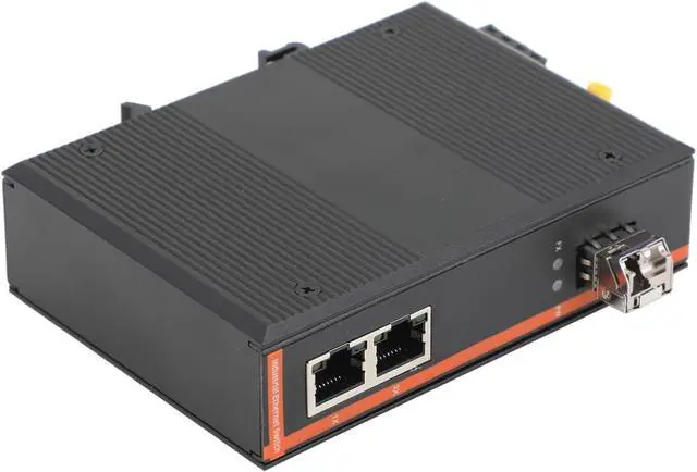 Alt view image 7 of 7 - 2PCS Industrial Network Switch Gigabit Ethernet Fiber Optic Converter - 1SFP to 2 RJ45, 10/100/1000M, IP40, Din Rail Mount