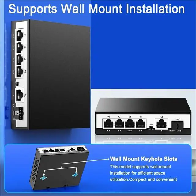 Alt view image 6 of 7 - Network Switch 6 Port Gigabit POE Switch 1000Mbps Active POE Network Switch 52W(AU Adapter)