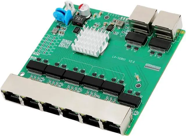 Alt view image 4 of 7 - 8 Port 10/100/1000Mbps Gigabit Ethernet Switches with 6 POEs Port for Home and Offices Networking Expansion