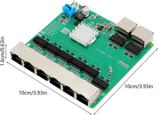 Alt view image 6 of 7 - Fast Speed 8 Port RJ45 Gigabit Ethernet Networking Switches with 6 POEs Port and Wide Voltages Input Tiny Poet Switches