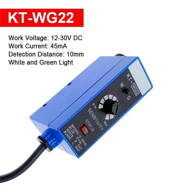 Alt view image 2 of 7 - 1Pc Color Code Sensor with Sensitive Adjusting Knob KT-RG22/BG22/WG22 10mm Mark Detection Switch(KT-WG22)