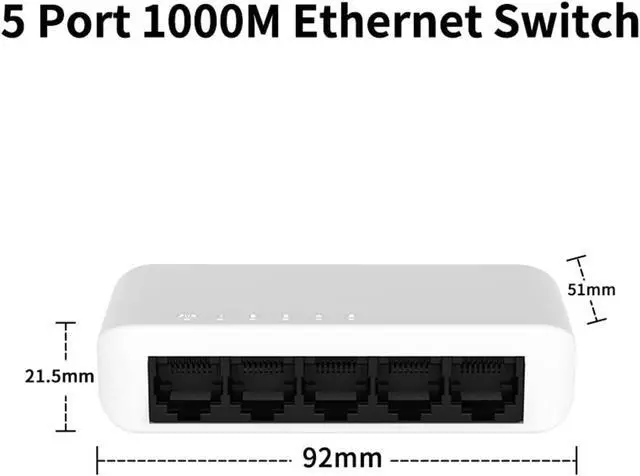 Alt view image 2 of 2 - Business Ethernet switches 5 Port Gigabit Ethernet Switch 1000Base-T Network Fast Switcher 1000M Hub Internet Splitter