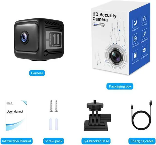 Alt view image 7 of 7 - 2-Pack Mini Wireless Battery Cameras, 1080p Indoor Cam, Works with or Without Wi-Fi, 6-Hour Battery, AI Motion Detection, Night Vision for Home, Office, Baby and Pet Monitoring, Black