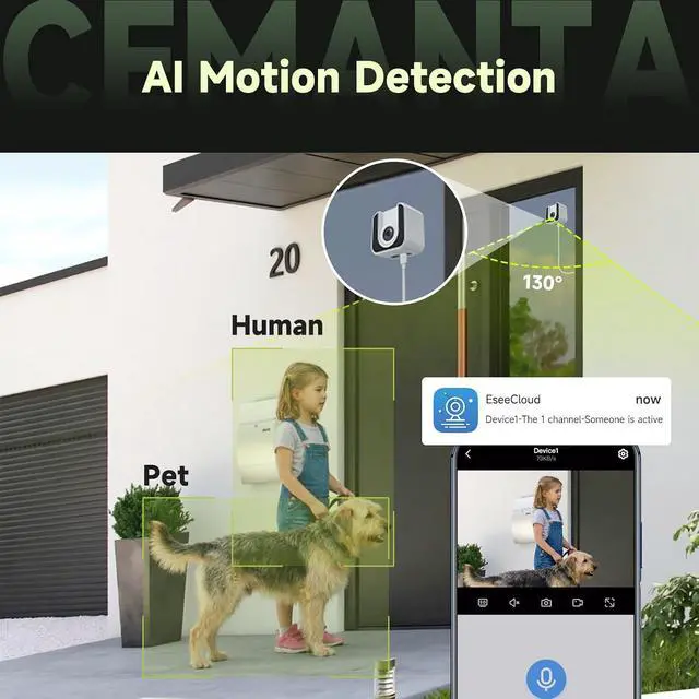 Alt view image 5 of 7 - 3MP Window Camera,Free Cloud Storage,2.4Ghz & 5Ghz WiFi Indoor Cameras for Home Security, Color Starlight Night Vision, Anti-Glare, AI Motion Detection, 24/7 Recording, Compatible with Alexa