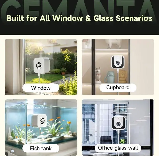 Alt view image 7 of 7 - 3MP Window Camera,Free Cloud Storage,2.4Ghz & 5Ghz WiFi Indoor Cameras for Home Security, Color Starlight Night Vision, Anti-Glare, AI Motion Detection, 24/7 Recording, Compatible with Alexa