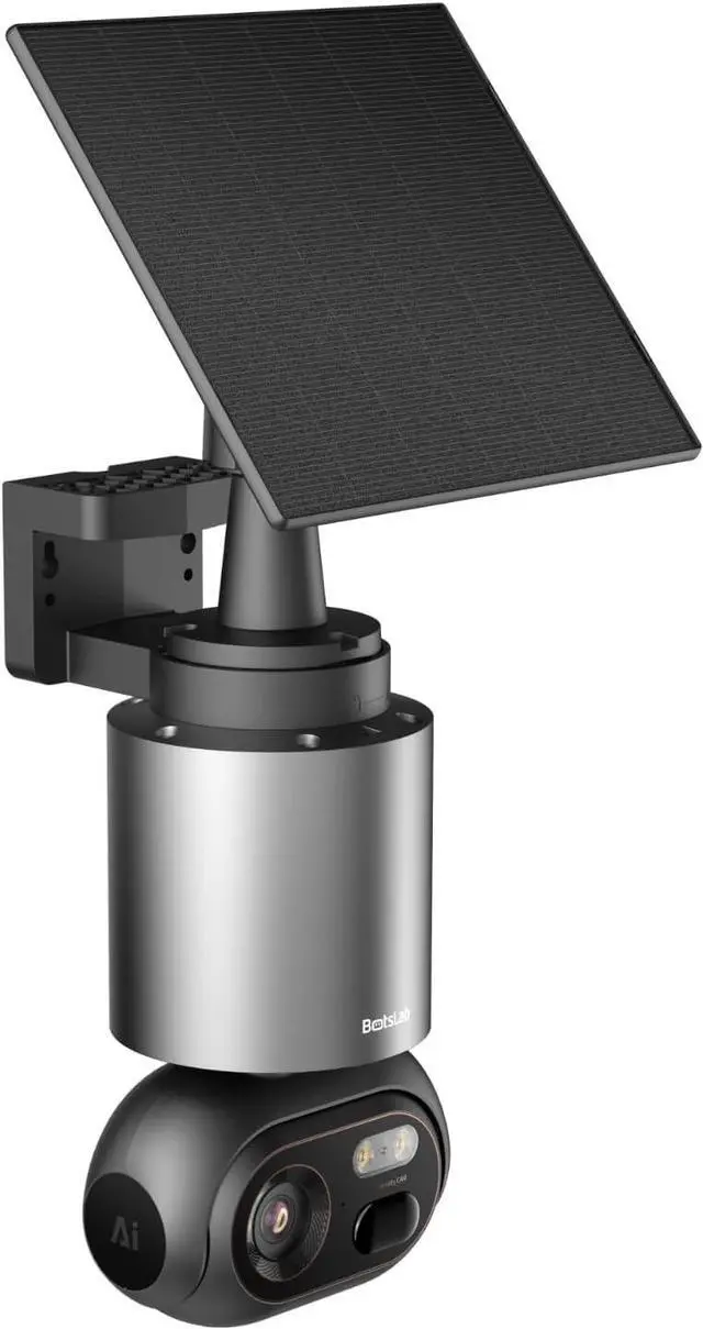 Main image of BOTSLAB 4K Security Cameras Wireless Outdoor, Add-On Camera Must Be Connected to Base Station, Solar Outdoor Camera with Full Color Night Vision, No Subscription, AI Recognition, 360° PT, 2.4GHz WiFi