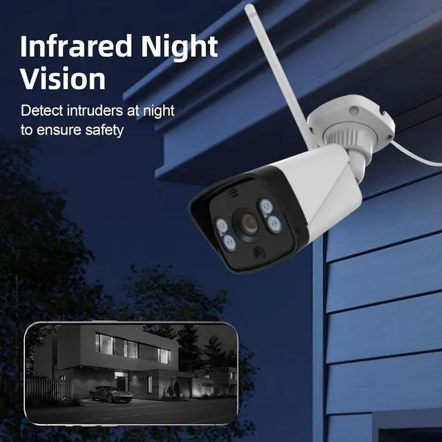 Alt view image 6 of 7 - VTimes 4Pcs Smart Home Security Camera System with Monitor,AI Human Dection