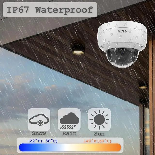 Alt view image 4 of 6 - LTS CMIP7042-28 Platinum Network Vandal Dome IP Camera, 4MP, 2.8mm RJ 45 Connection