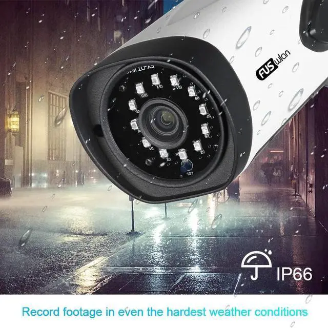 Alt view image 3 of 7 - 5MP POE IP Camera Outdoor, 2K Wired Security Cameras, 2560x1920p Surveillance Camera with IP66 Waterproof, 2-Way Audio, Humanoid Detection, Night Vision, SD Card Storage, CamHi Remote Viewing