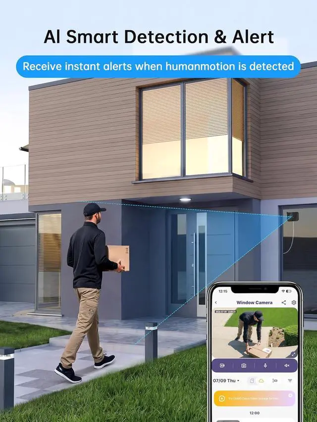 Alt view image 7 of 7 - SafeView Window Camera 2.4/5G Dual Band WiFi Indoor Winodow Security Camera