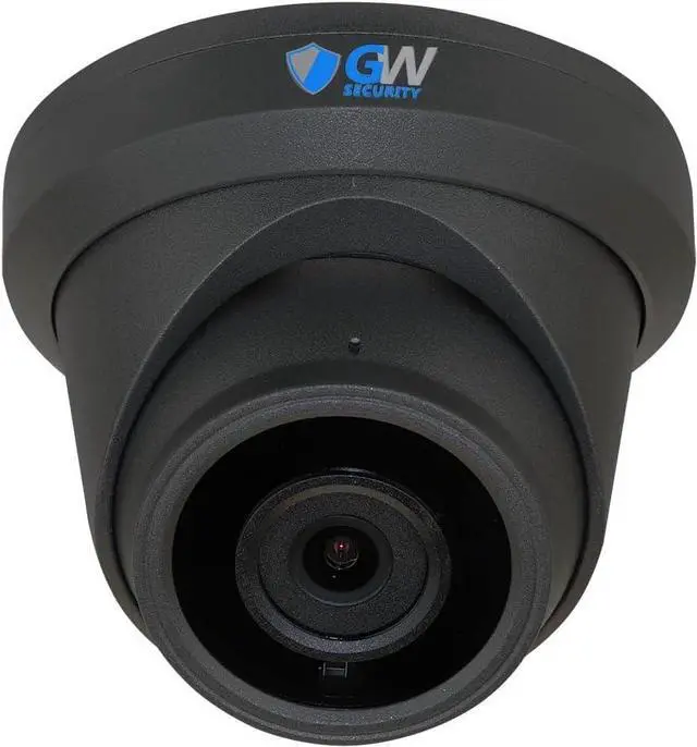 Main image of GW Security 4K 8MP Outdoor/Indoor 2.8-12mm Varifocal Zoom Lens PoE IP Microphone Grey Turret Security Camera (GW7078MIC)