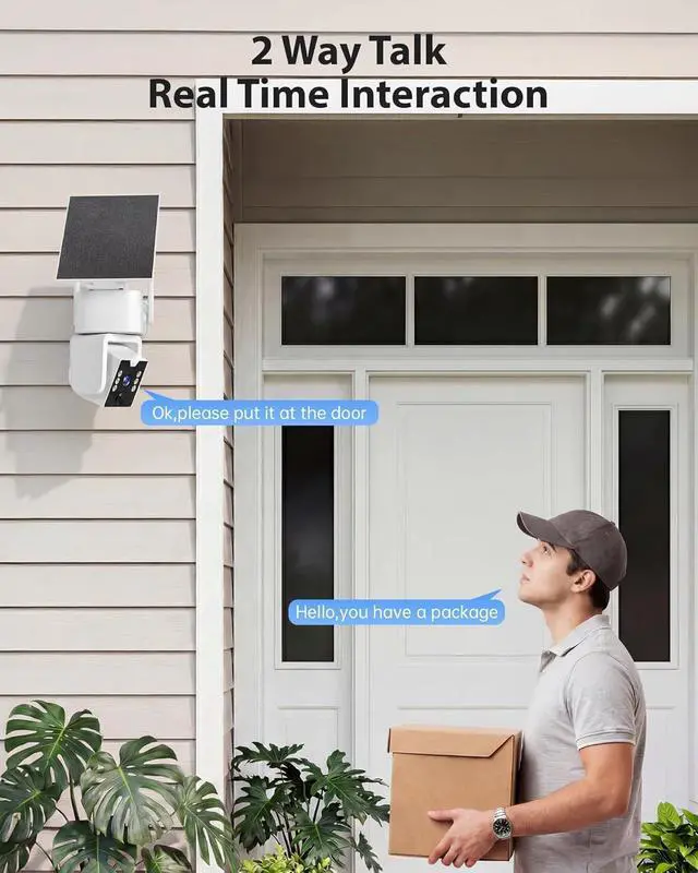 Alt view image 7 of 7 - 5G & 2.4G Wi-Fi Outdoor Camera Wireless,Solar Security Cameras Wireless Outdoor, 2K 360° PTZ Camera, Solar/Battery Powered, PIR Human Detection, Color Night Vision,Two-Way Voice Calling, Alexa