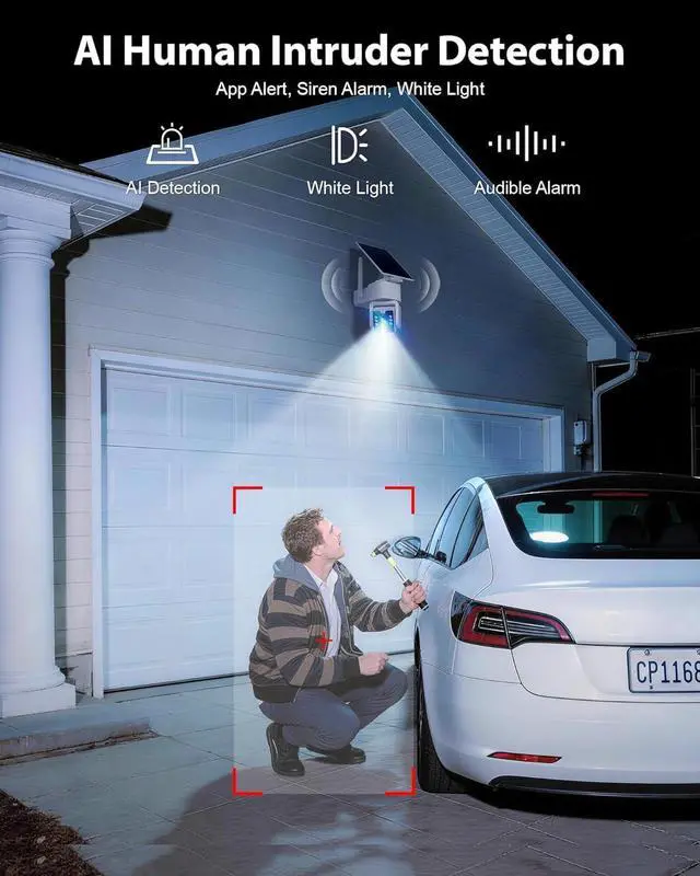 Alt view image 6 of 7 - 5G & 2.4G Wi-Fi Outdoor Camera Wireless,Solar Security Cameras Wireless Outdoor, 2K 360° PTZ Camera, Solar/Battery Powered, PIR Human Detection, Color Night Vision,Two-Way Voice Calling, Alexa