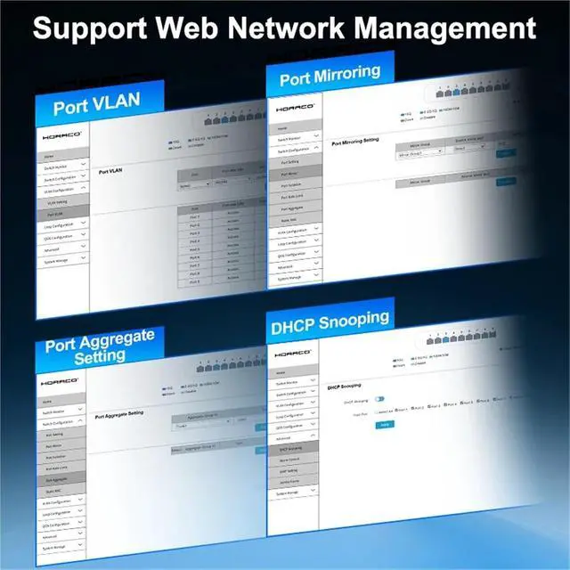 Alt view image 6 of 7 - Network Switch 2.5GbE Managed Switch 8 Port 2.5GBASE-T Network Switcher 10G SFP+ Slot Uplink Web Managed(AU Adapter)