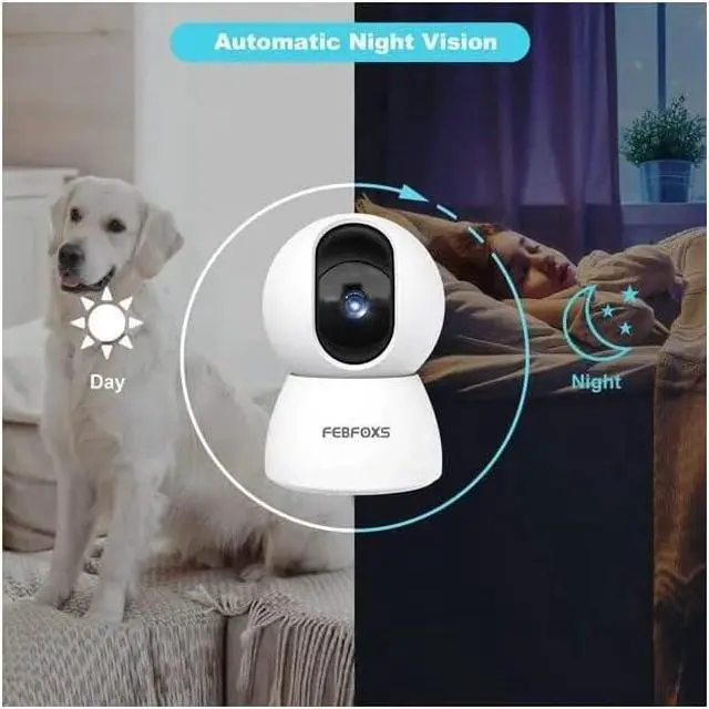 Alt view image 5 of 6 - Baby Monitor Security Camera WiFi Indoor Camera 360-Degree Smart 1080P Pet Camera for Home Security and Nanny Elderly with Motion Detection, Night Vision, Two-Way Audio