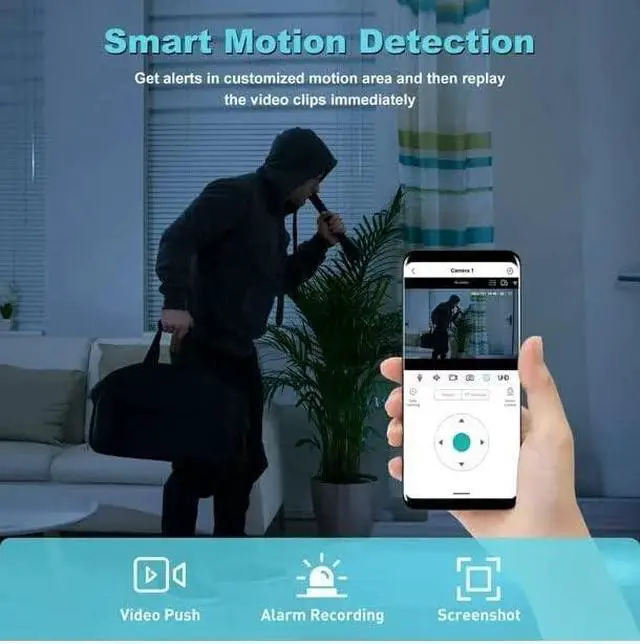 Alt view image 4 of 6 - Baby Monitor Security Camera WiFi Indoor Camera 360-Degree Smart 1080P Pet Camera for Home Security and Nanny Elderly with Motion Detection, Night Vision, Two-Way Audio