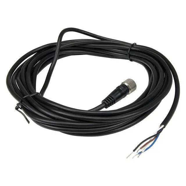 Alt view image 4 of 4 - 1pc FSC12-FS-4 M12 5m PVC Cable Sensor Connector 4 pins Straight Female Head for M12 NPN PNP NO+NC Proximity Sensor Switch(Black)