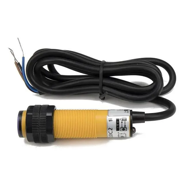 Alt view image 2 of 3 - 1pc M18 10cm Sensing NPN NC E3F-DS10C2 Diffuse Reflective Cylinder Amplifier Sensor Switch