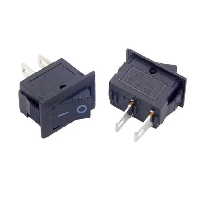 Alt view image 2 of 2 - 50Pcs Black Push Button Switch 3A 250V KCD11 2Pin Snap-in On/Off Rocker Switch 10MM*15MM Black