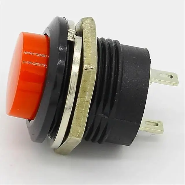 Alt view image 4 of 6 - 12pcs R13-507 Momentary SPST NO Red Round Cap Push Button Switch AC 6A/125V 3A/250V 6color(12PCS RED)
