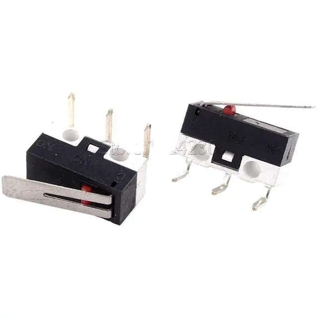 Alt view image 2 of 4 - 100Pcs 3Pins 90 Degree Curved Needle Mouse Switch Limit Switch Push Button Switch 1A 125V AC