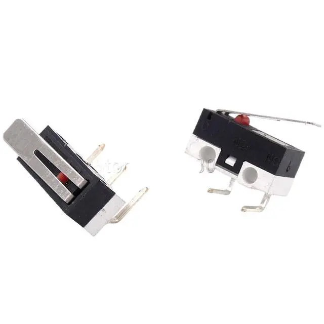 Alt view image 3 of 4 - 100Pcs 3Pins 90 Degree Curved Needle Mouse Switch Limit Switch Push Button Switch 1A 125V AC