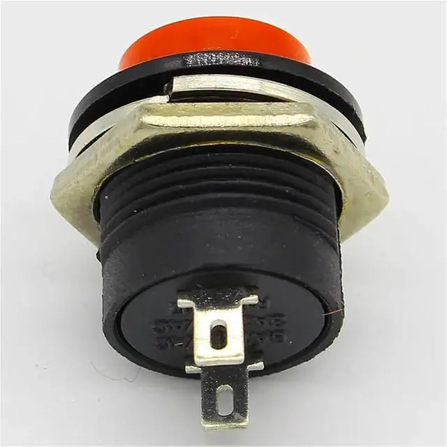 Alt view image 5 of 6 - 12pcs R13-507 Momentary SPST NO Red Round Cap Push Button Switch AC 6A/125V 3A/250V 6color(12PCS RED)