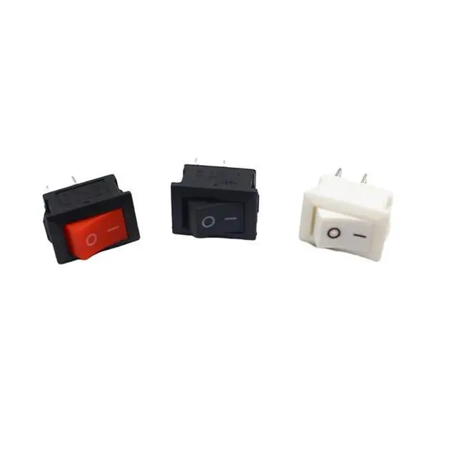 Alt view image 3 of 5 - 5/10Pcs Push Button Switch 10x15mm SPST 2Pin 3A 250V KCD11 Snap-in on/Off Rocker Switch 10MM*15MM Black Red and White(White,10pcs)