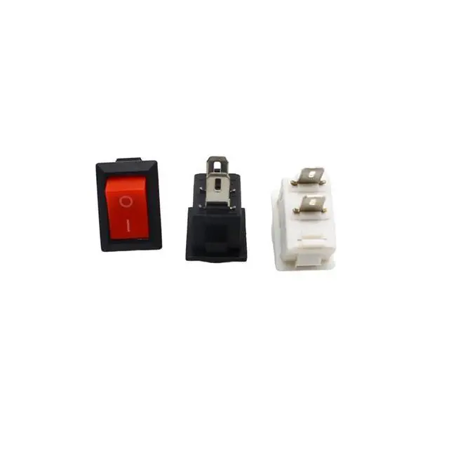 Alt view image 4 of 5 - 5/10Pcs Push Button Switch 10x15mm SPST 2Pin 3A 250V KCD11 Snap-in on/Off Rocker Switch 10MM*15MM Black Red and White(White,10pcs)