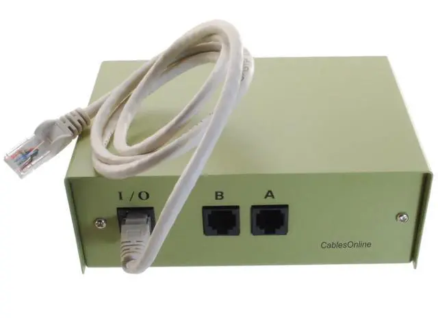 Alt view image 2 of 4 - CablesOnline 2-Way AB RJ45 8P8C Network Metal Rotary Manual Switch Box with One 3ft RJ45 8-Wire Network Cable, SB-034C