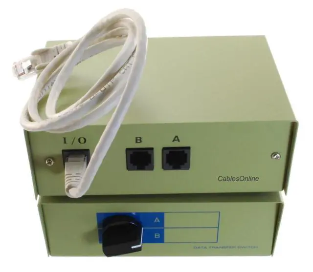 Alt view image 3 of 4 - CablesOnline 2-Way AB RJ45 8P8C Network Metal Rotary Manual Switch Box with One 3ft RJ45 8-Wire Network Cable, SB-034C