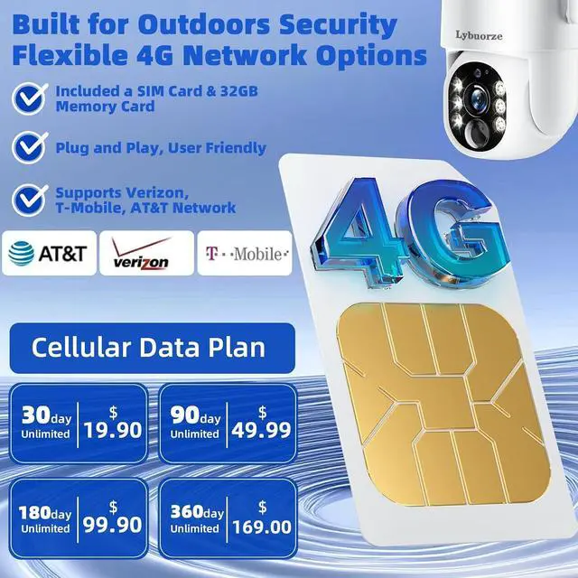 Alt view image 6 of 7 - 4MP 4G LTE Solar Security Camera Wireless Outdoor, No WiFi & No Power Needed, 360° Pan Tilt View, Color Night Vision, AI Motion Detection, 2-Way Talk, Built-in SIM & 32GB SD Card for Farm