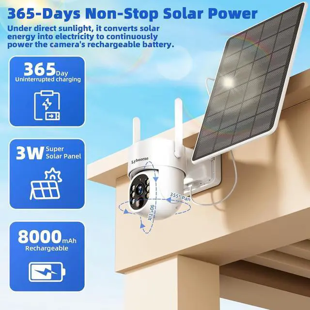 Alt view image 7 of 7 - 4MP 4G LTE Solar Security Camera Wireless Outdoor, No WiFi & No Power Needed, 360° Pan Tilt View, Color Night Vision, AI Motion Detection, 2-Way Talk, Built-in SIM & 32GB SD Card for Farm