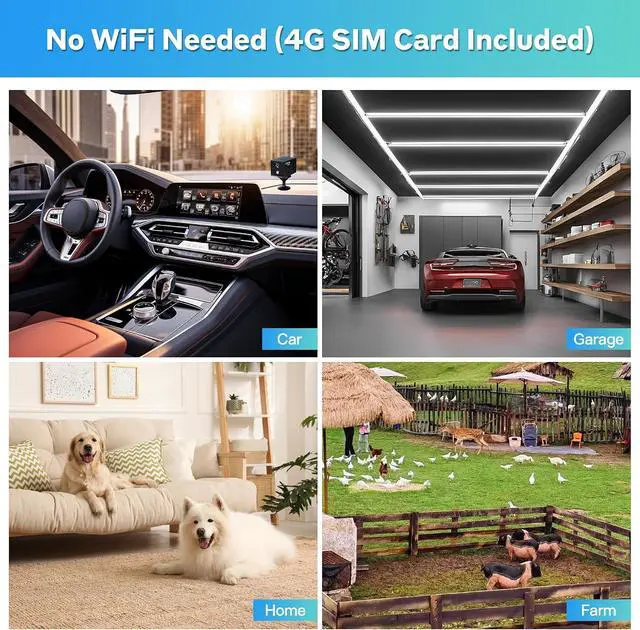 Alt view image 4 of 7 - 4G LTE Cellular Camera No WiFi Security Camera with SIM Card Spy Camera