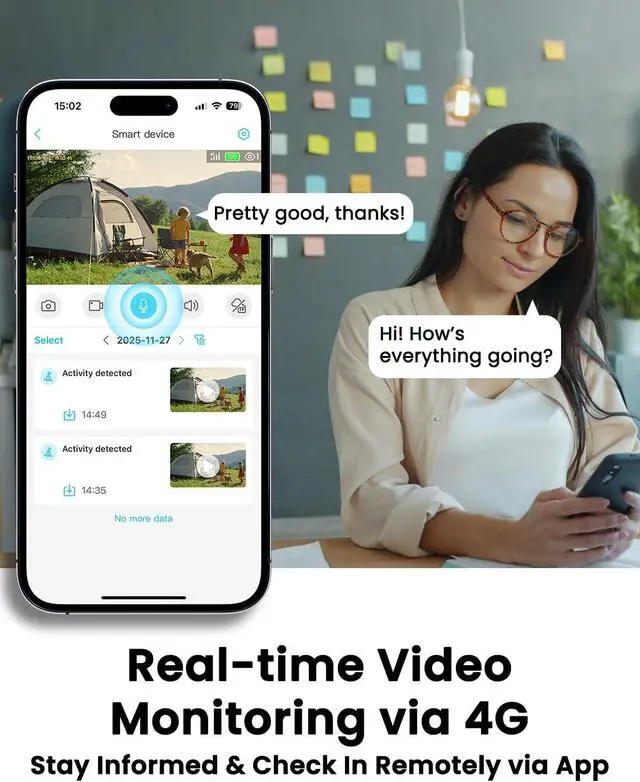 Alt view image 3 of 7 - Mini Spy Camera No WiFi Needed, 4G LTE Mini Camera with SIM Card, 5200mAh Battery, 160° Viewing, AI Motion Detection Alerts, No-Glow Night Vision, Anti-Theft for Car, Camping, Travel, Apartment, Store