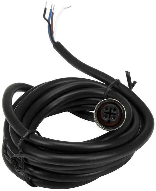 Main image of 1pc FSC12-FS-4 M12 2m PVC Cable Sensor Connector 4 pins Straight Female Head for M12 NPN PNP NO+NC Proximity Sensor Switch(Black)