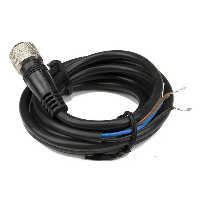 Alt view image 2 of 3 - 1pc FSC12-FS-3 M12 Sensor Connector 3 pins 3 Wires Straight Female Head 2m PVC Cable for M12 NPN PNP Proximity Sensor Switch