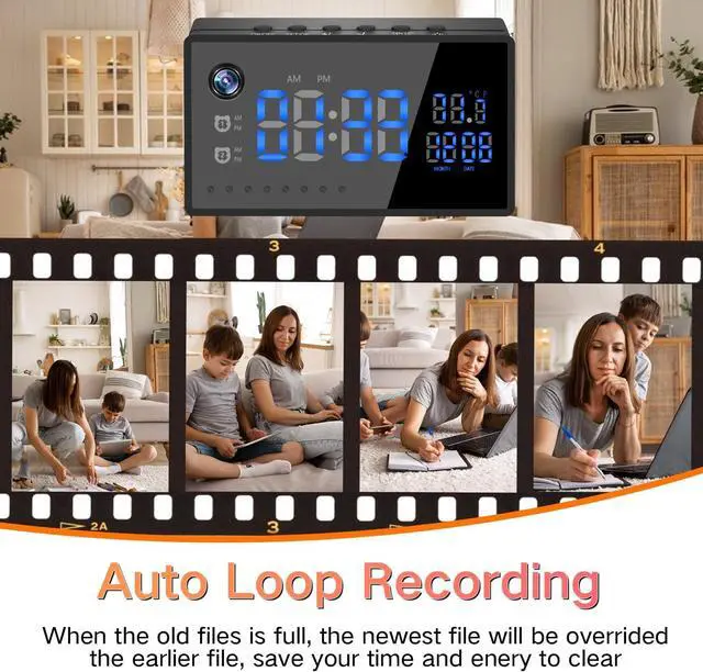 Alt view image 5 of 7 - isekurity WiFi Security Hidden Camera 1080P Alarm Clock Spy Camera-No Sound