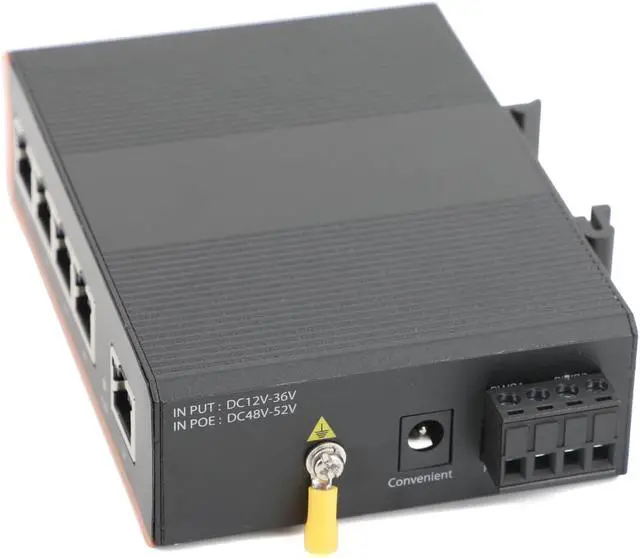 Alt view image 7 of 7 - Industrial Network Switch 5-Port Gigabit Ethernet Converter 1000Mbps, Plug & Play, IP40, Din Rail Mount