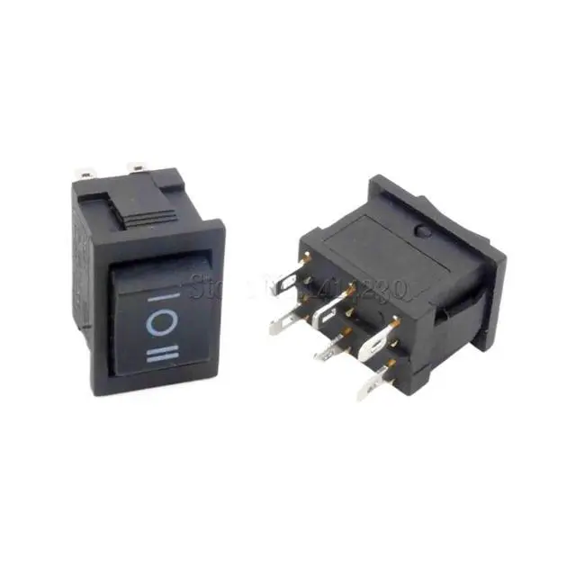 Alt view image 2 of 2 - 10PCS Push Button Switch 15mmx21mm 6PIN 6A 250V 10A 125V ON/Off/ON Rocker Switch 15X21mm