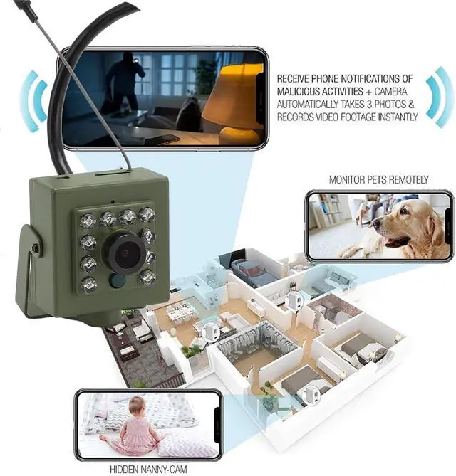 Alt view image 3 of 7 - Indoor Outdoor Security Camera, Bird Box Camera with Night Vision, Low Noise Outdoor Camera with Wide Angle Lens for iOS Android (IMX307 CMOS Sensor 2MP)