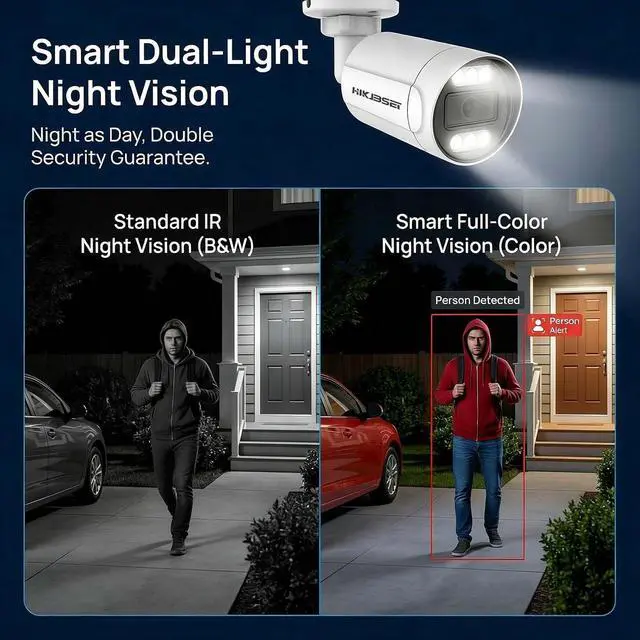 Alt view image 4 of 7 - 4K 8MP Security PoE IP Camera Wired, Person/Vehicle Detection, 2.8MM Wide-Angle Lens, 100ft IR Night Vision, IP67 Waterproof, 2 Way Talk, Surveillance Outdoor Indoor Camera