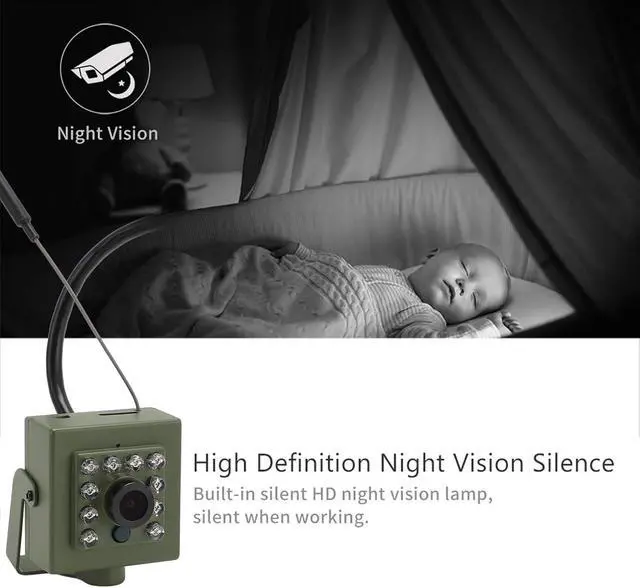 Alt view image 4 of 7 - Indoor Outdoor Security Camera, Bird Box Camera with Night Vision, Low Noise Outdoor Camera with Wide Angle Lens for iOS Android (IMX307 CMOS Sensor 2MP)