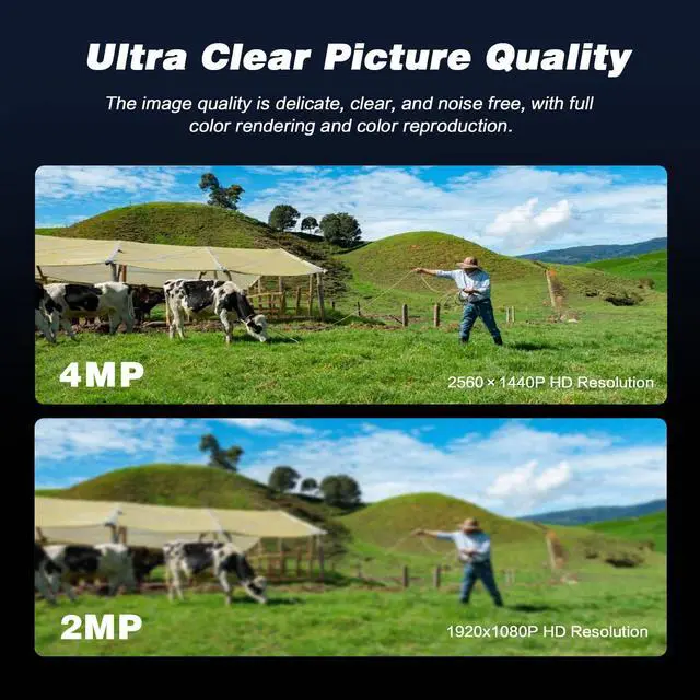 Alt view image 3 of 7 - 4MP Solar Camera Security Outdoor - 100% Wire-Free Security Cameras Wireless Outdoor for Home Surveillance, 360° Panoramic View, Human Auto Tracking, 2K Color Night Vision,2-Way Audio (2)