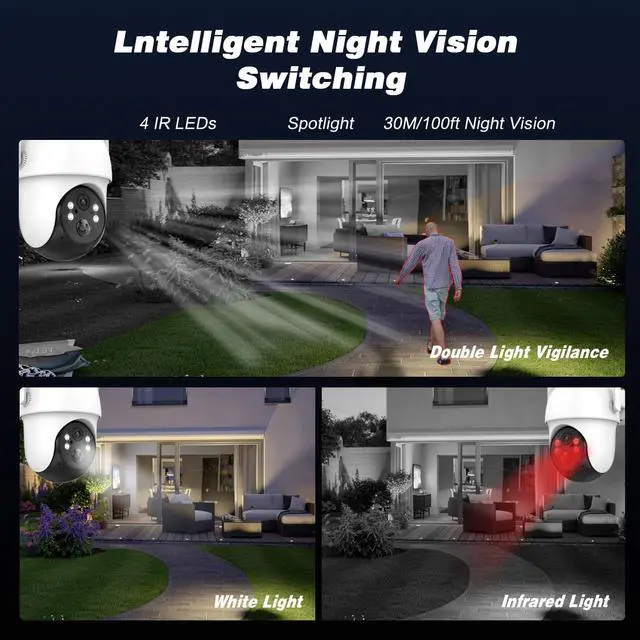 Alt view image 7 of 7 - 4MP Solar Camera Security Outdoor - 100% Wire-Free Security Cameras Wireless Outdoor for Home Surveillance, 360° Panoramic View, Human Auto Tracking, 2K Color Night Vision,2-Way Audio (2)