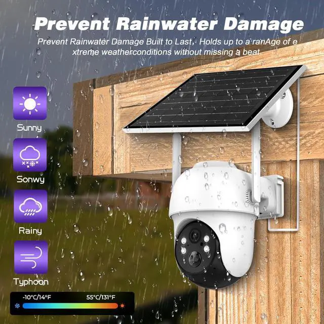 Alt view image 6 of 7 - 4MP Solar Camera Security Outdoor - 100% Wire-Free Security Cameras Wireless Outdoor for Home Surveillance, 360° Panoramic View, Human Auto Tracking, 2K Color Night Vision,2-Way Audio (2)