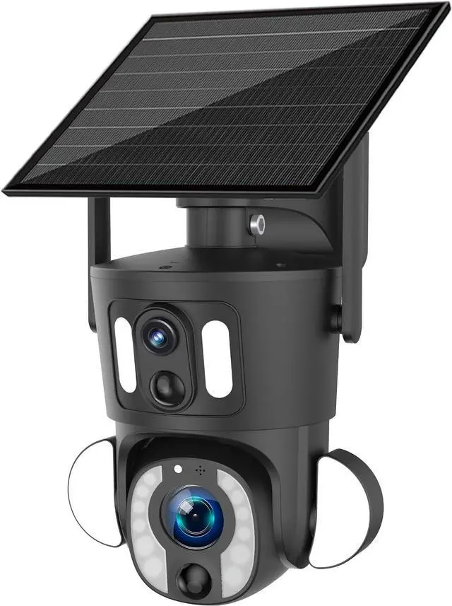 Alt view image 2 of 7 - HD 4G LTE/GSM Network Cell Phone Solar Battery Powered Outdoor-Security-PTZ-IP-Camera Motion Activated Light and Color Night Vision, White, Solar Panel, Rotating Camera, Wireless