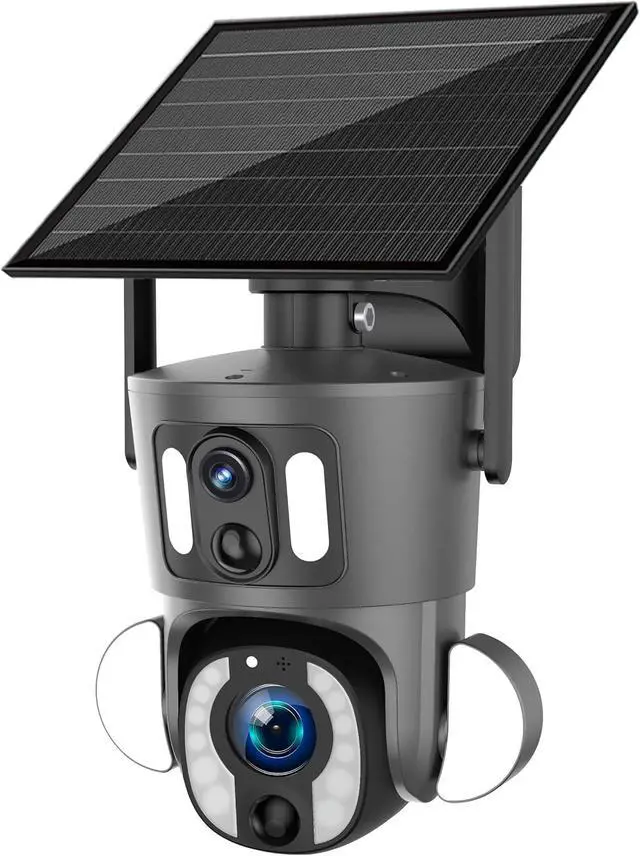 Alt view image 3 of 7 - HD 4G LTE/GSM Network Cell Phone Solar Battery Powered Outdoor-Security-PTZ-IP-Camera Motion Activated Light and Color Night Vision, White, Solar Panel, Rotating Camera, Wireless