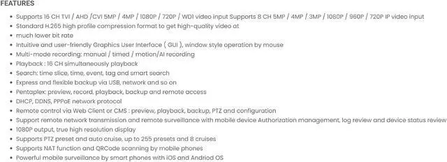 Alt view image 3 of 6 - Eyemax SuperLive Plus TD Series 16CH CCTV DVR System Suport Cameras Upto 5MP,for HD-TVI, HD-CVI, HD-AHD, 960H Analog Cameras -3TB HDD-