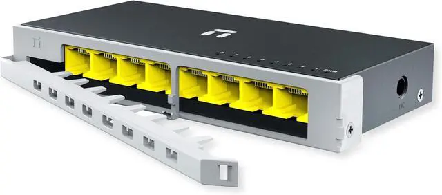 Main image of ST108GD 8 Port Fast GbE Switch, for Home Office Networking, Attached Safety Lock, Plug and Play, Steel Housing